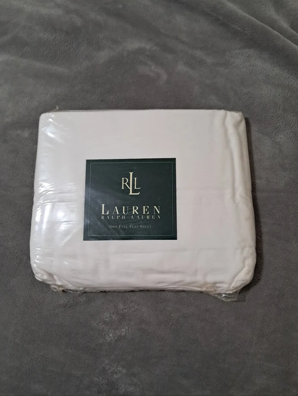 Vtg. Ralph Lauren One Full Flat Sheet 100% Cotton Solid White 250 Threads.